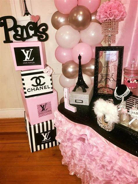 chanel paris themed party|pink chanel party decorations.